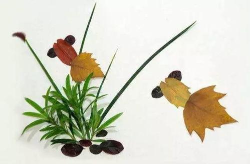 树叶粘贴画图片大全,自然之美与创意融合的艺术展现