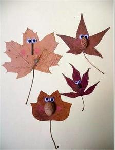 树叶粘贴画图片大全,自然之美与创意融合的艺术展现