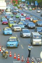 成都堵车图片,城市动脉的拥堵画像